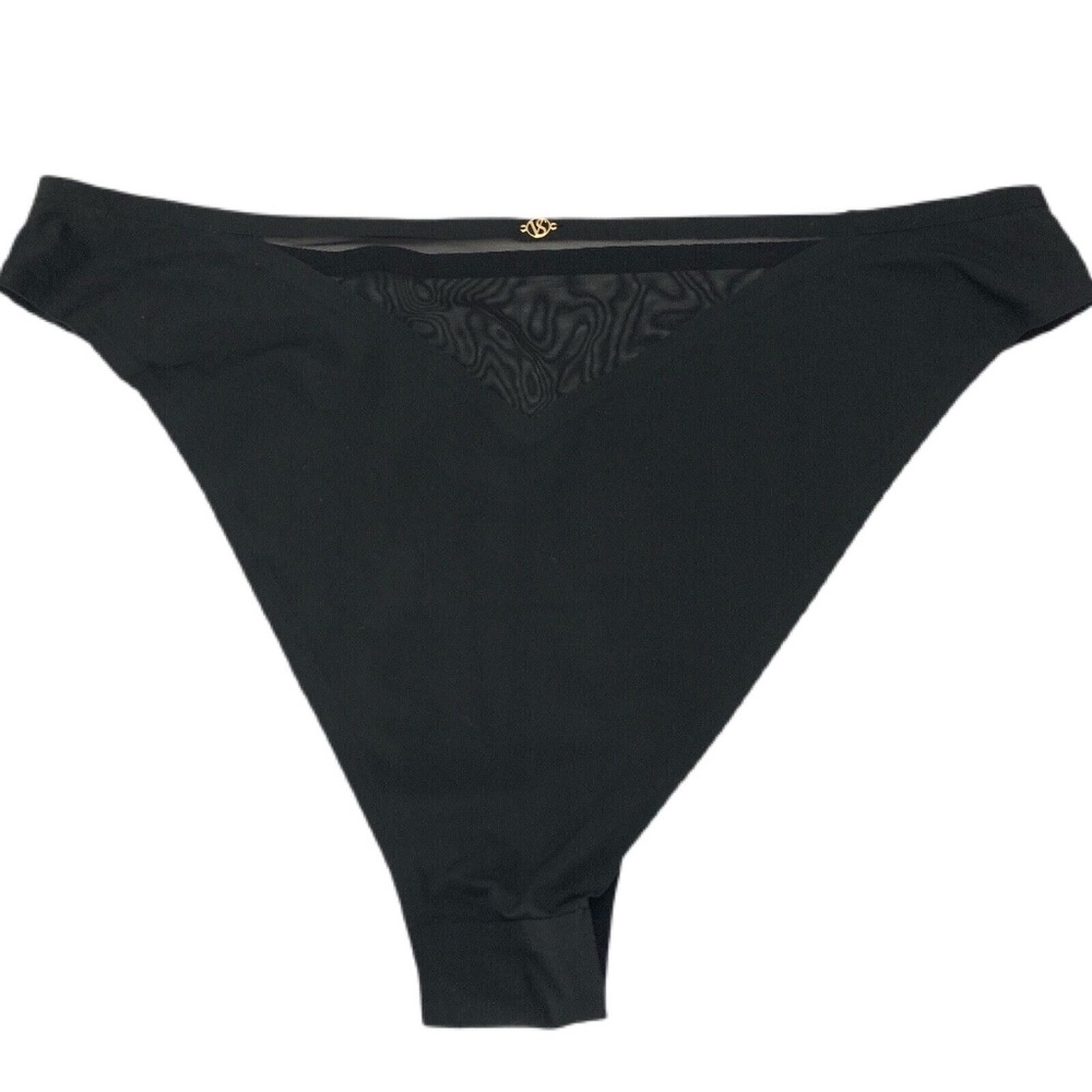 Victorias Secret Very Sexy Seamless No-Show Mesh Panel Brazilian Panty Black L - Picture 2 of 2